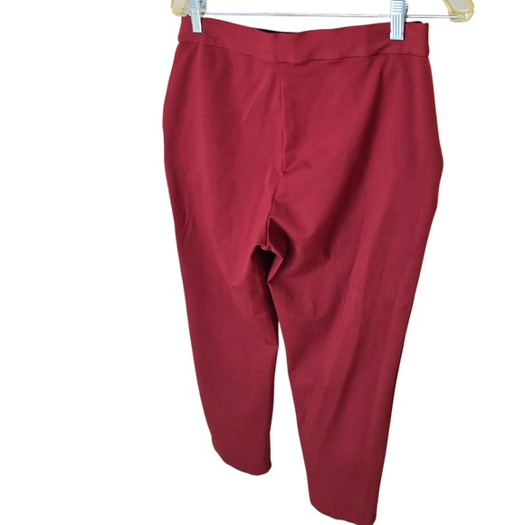 Worthington Burgundy Red Split Hem Cropped Pants Women Size M - Picture 4 of 5